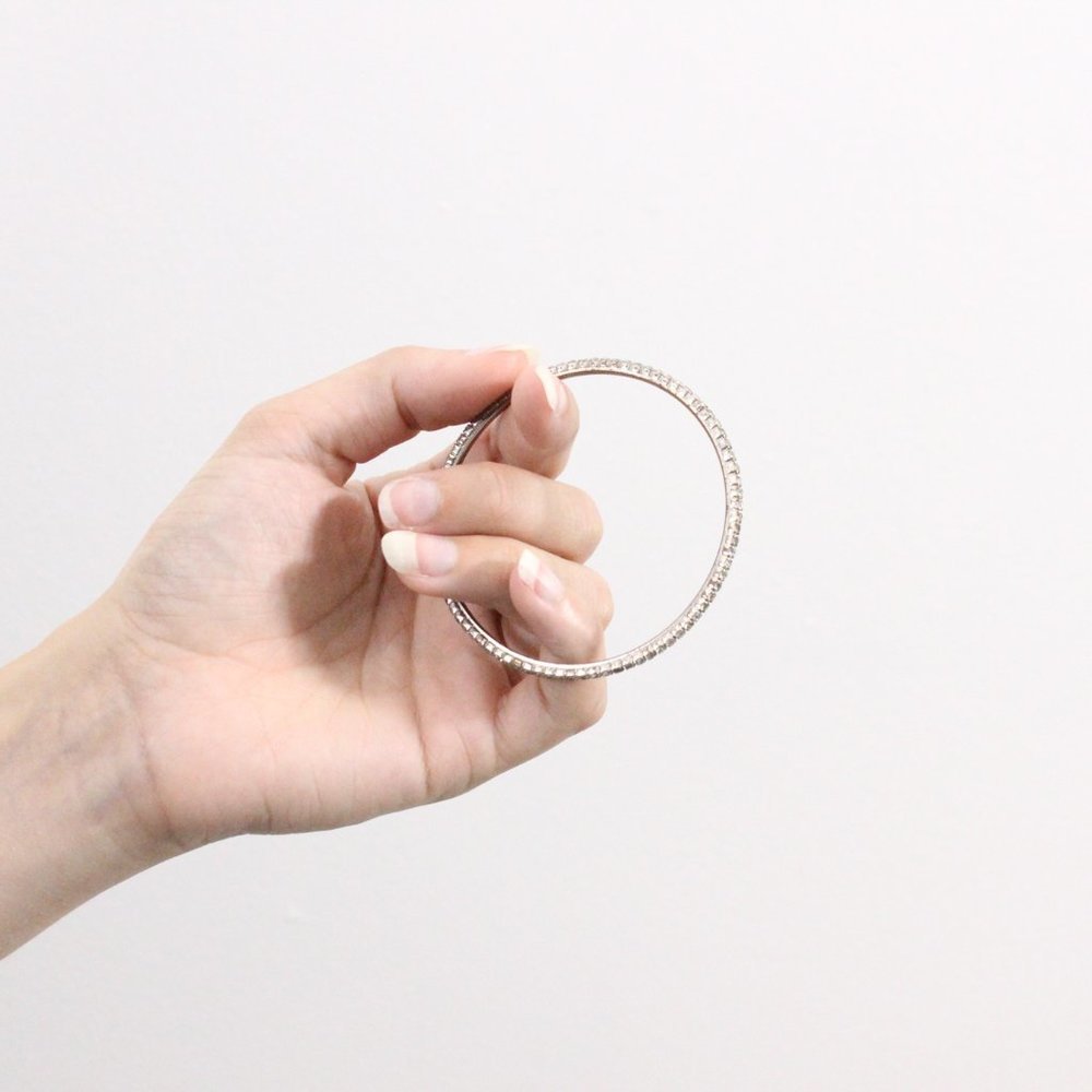*Silver Rinestone Bangle - Picture 2 of 3